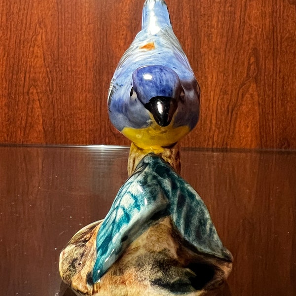 Vintage Stangl Pottery Blue Bird Figurine, #3583 Parula Warbler handpainted and signed "MIAI"