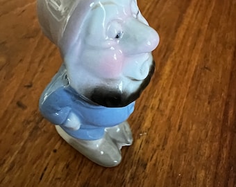 Figura de porcelana vintage de enano barbudo (sin sello distintivo)