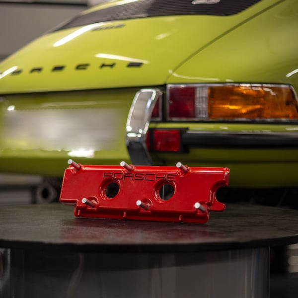 Custom Color Porsche key rack from original 911 magnesium valve cover