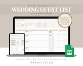 Wedding Guest List Google Sheets Template: RSVP Tracker (Digital Download)
