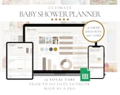 Digital Baby Shower Planner Spreadsheet Google Sheets Baby Shower Organizer Checklist Baby Shower Budget Guest List Games Baby Shower Themes