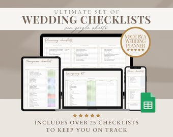 Digital Wedding Planning Checklist Google Sheets Wedding To-Do List Digital Wedding Checklist Wedding Planner Checklist Honeymoon Checklist