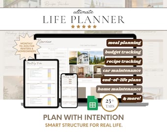 2026 Digital Life Planner Budget Spreadsheet Digital Recipe Book Busy Mom Planner Adhd Digital Planner Emergency Binder Cleaning Checklist