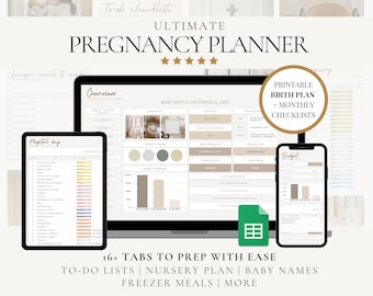 Digital Pregnancy Planner Google Sheets Birth Plan Template New Mom Pregnancy Journal First Time Mom Gift Pregnancy Calendar Pregnancy Book