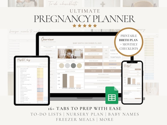 Digital Pregnancy Planner Google Sheets Birth Plan Template New Mom Pregnancy Journal First Time Mom Gift Pregnancy Calendar Pregnancy Book