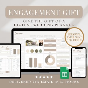 Engagement Gift Wedding Gift Future Mrs Engagement Personalized Gift Gift for Bride To Be Digital Wedding Planner Spreadsheet Gift for Her