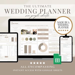 Digital Wedding Planner Spreadsheet Wedding Planning Template Wedding Spreadsheet Planner Digital Planner Google Sheets Wedding Budget