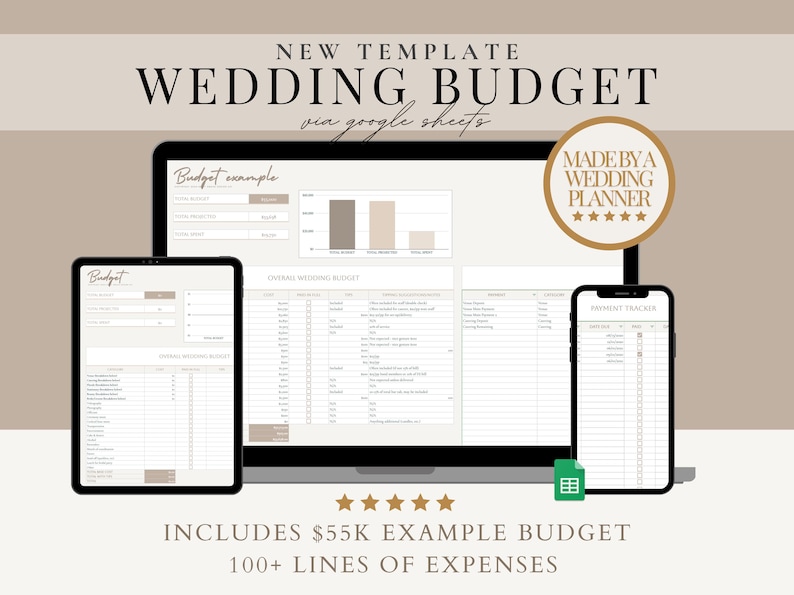Digital Wedding Budget Spreadsheet Wedding Budget Template Wedding Budget