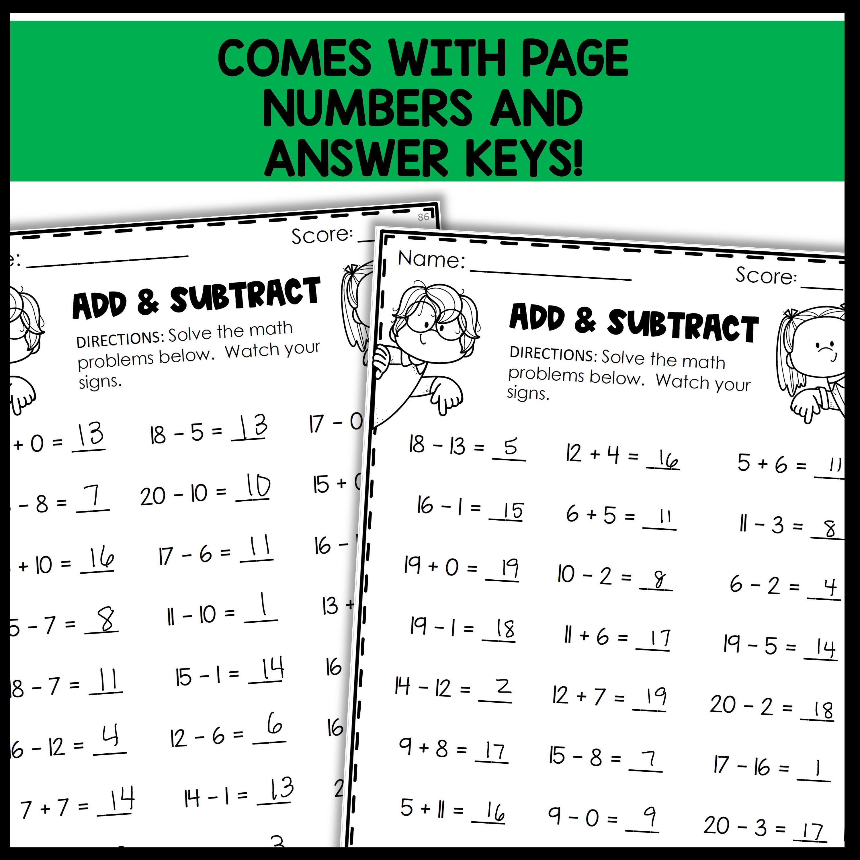150 1st Grade Math Worksheets, Printable Activity Book, Homeschool ...