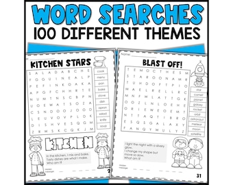 Themed Word Search Puzzle Book for Kids: Fun Learning Games (Digital Download)