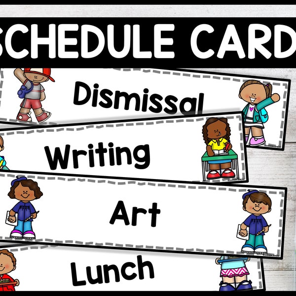 EDITABLE Classroom Daily Schedule Cards, Back to School Decor, Daily Visual Schedule, Management