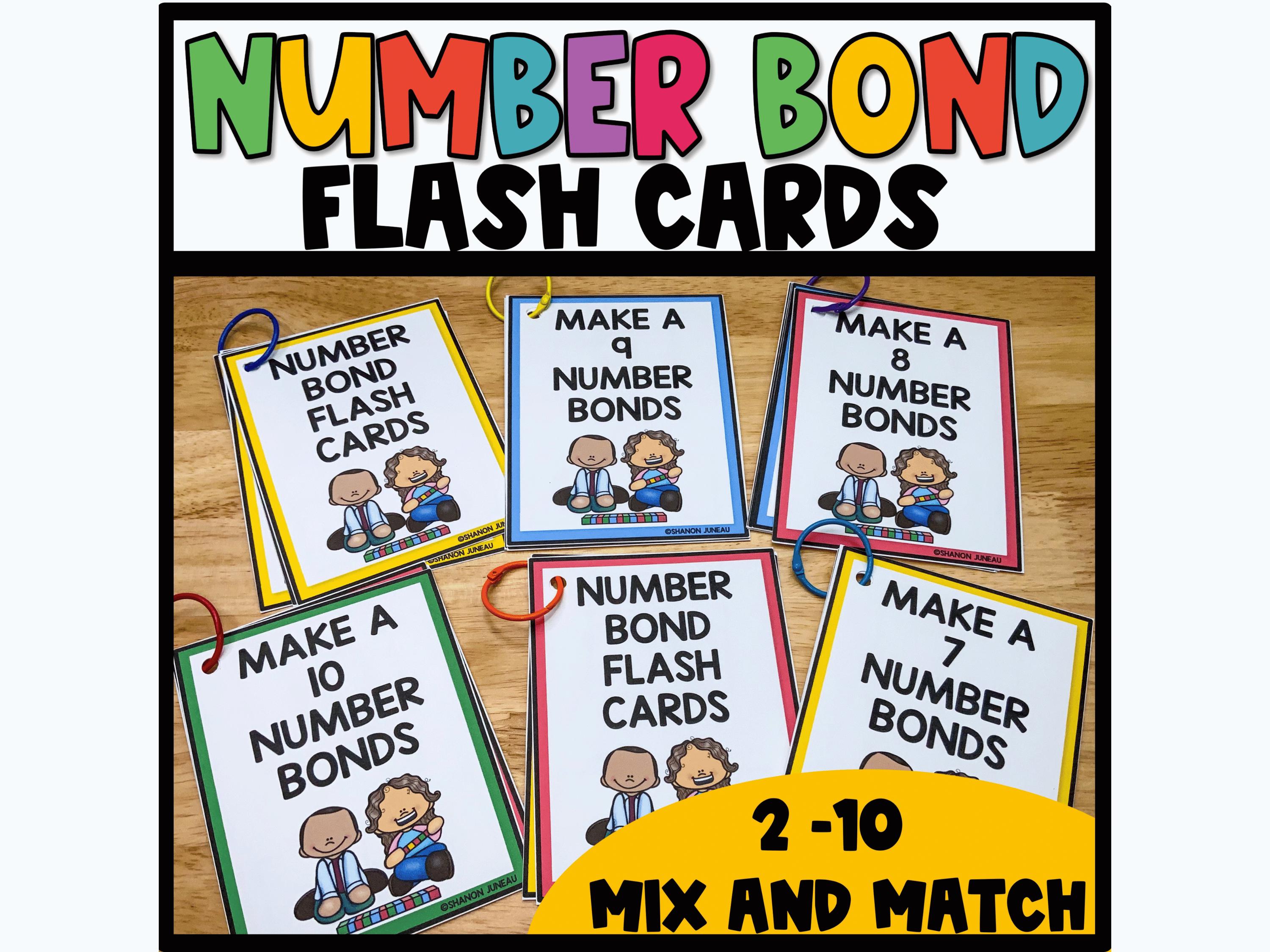 Number Bond Flash Cards, Math, Decomposing Numbers, Addition and Subtraction, Math Flashcards, Homeschool