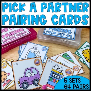 Partner Pairing Cards, Classroom Management, Peanut Butter and Jelly Partner Pairing, Partner and Small Group Pairing Cards