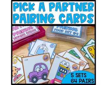 Partner Pairing Cards, Classroom Management, Peanut Butter and Jelly Partner Pairing, Partner and Small Group Pairing Cards