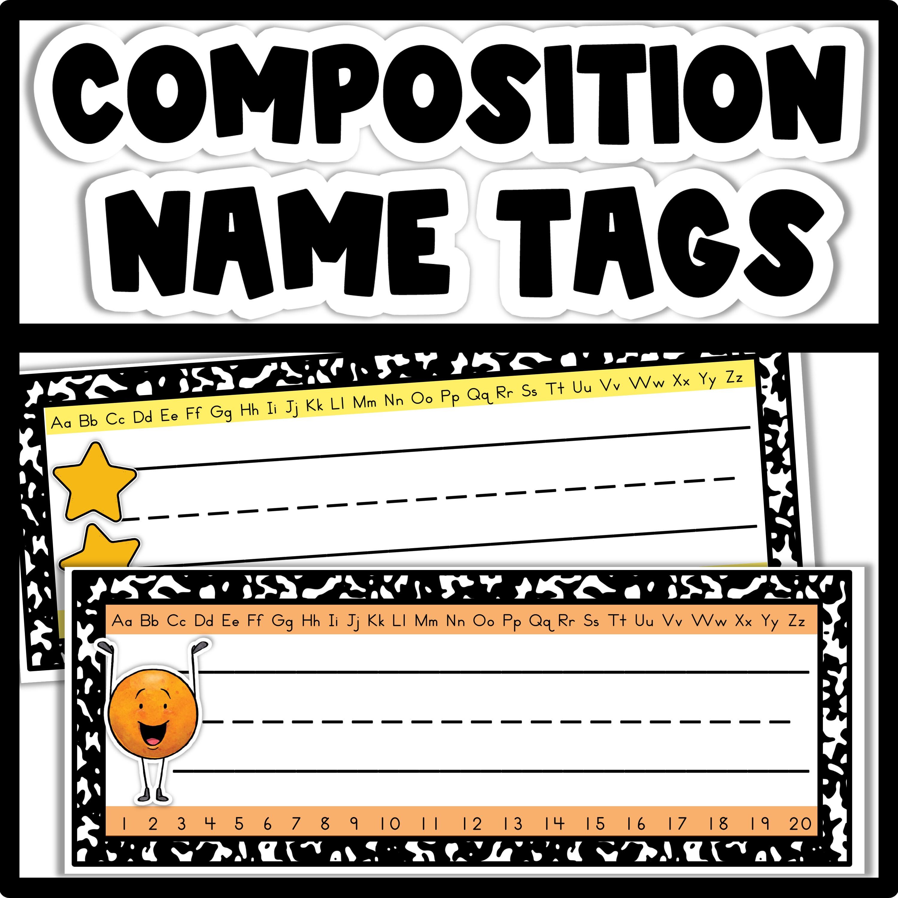 Composition Notebook Classroom Decor Bundle: K-2 Teacher Printables ...