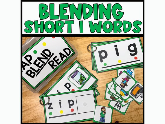 Short i CVC Word Flashcards: Phonics Literacy Center (Digital Download)