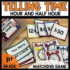 Juego de correspondencias para decir la hora, decir la hora en punto y media hora, Juego de correspondencias para decir la hora en incrementos de 5 minutos