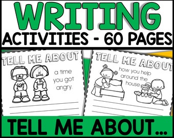 Tell Me About Writing Prompts, Story Starters for Elementary Students, Creative Writing Activities