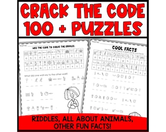 Crack the Code Puzzles, Animal Riddles, Fun Facts (Digital Download)