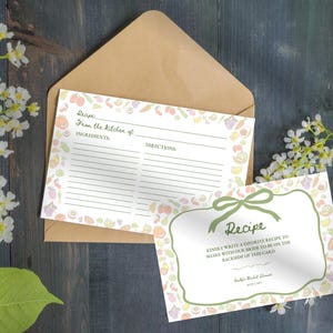 Carte recette de douche nuptiale fraîchement sortie du marché | Elle est hors marché | Shower nuptiale assorti | Modifiable sur Canvas | Téléchargement instantané