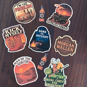 Morgan Wallen Sticker Bundle | Country Music Stickers | Western Aesthetic Vinyl Decal | Laptop, Kindle, Water Bottle Sticker | Country Gift
