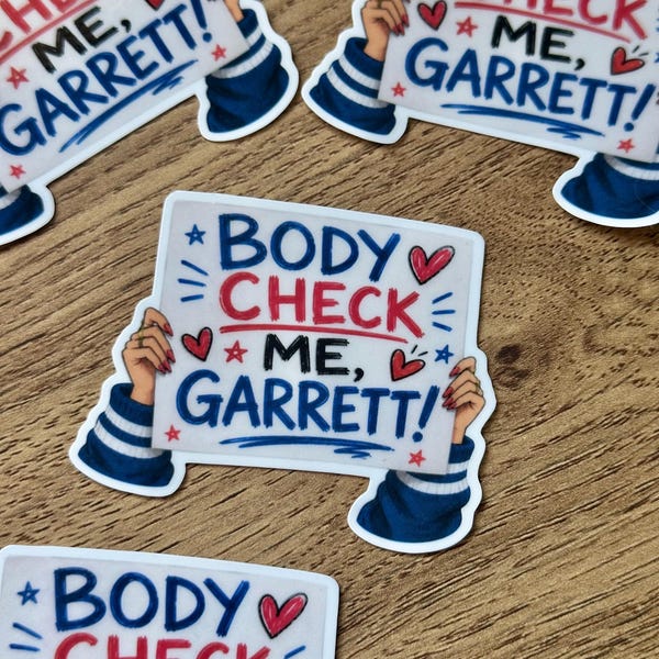 Pegatina Body Check Me, Garrett / Fuera del campus / Romance de hockey / Vinilo adhesivo / Pegatina divertida para Kindle