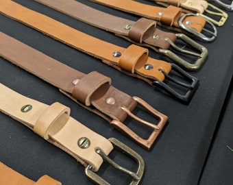 1.25" Width - Custom length leather belts