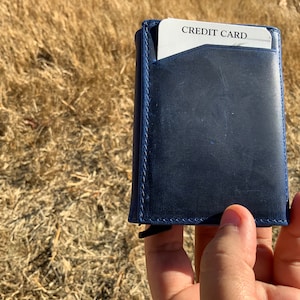 Billetera minimalista de cuero, billetera emergente para tarjetas de crédito, billetera de cuero, billetera delgada de cuero, billetera unisex