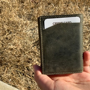 Billetera minimalista de cuero, billetera emergente para tarjetas de crédito, billetera de cuero, billetera delgada de cuero, billetera unisex