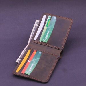 Handgemachte zweifache Brieftasche aus Leder, Kartenhalter, Ausweishalter, Trauzeugen Geschenk, Valentinstag, Geschenk für Ihn