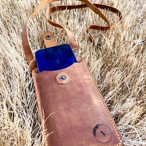 Leather Crossbody Phone Bag, Personalized Leather Phone Case Bag, Small Phone Bag with Strap and Card Wallet, Gift for Valentines Day