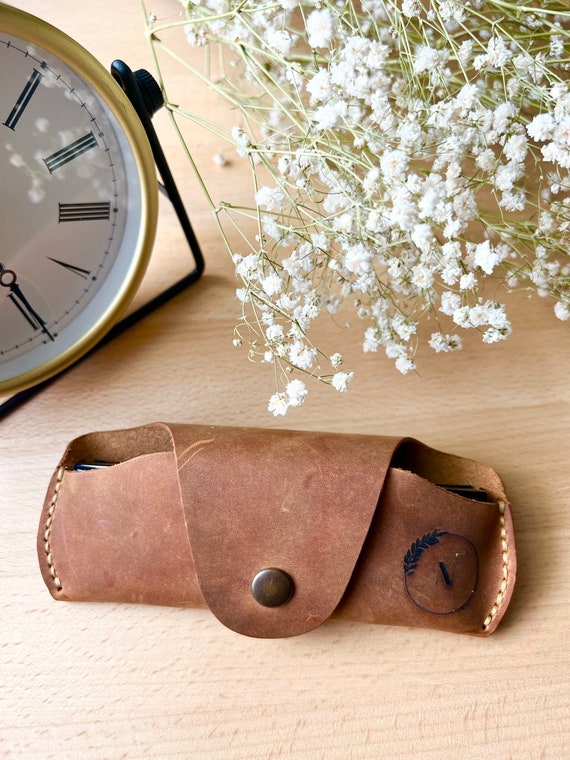 Floral Leather Personalised Glasses Case