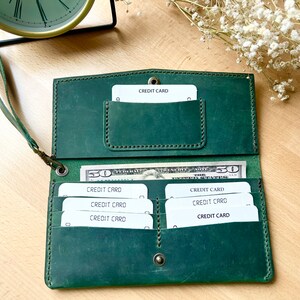 Cartera de cuero para mujer, Cartera de cuero personalizada, Regalo para ella, Cartera hecha a mano, Cartera de cuero, Cartera grabada, Regalo para esposa