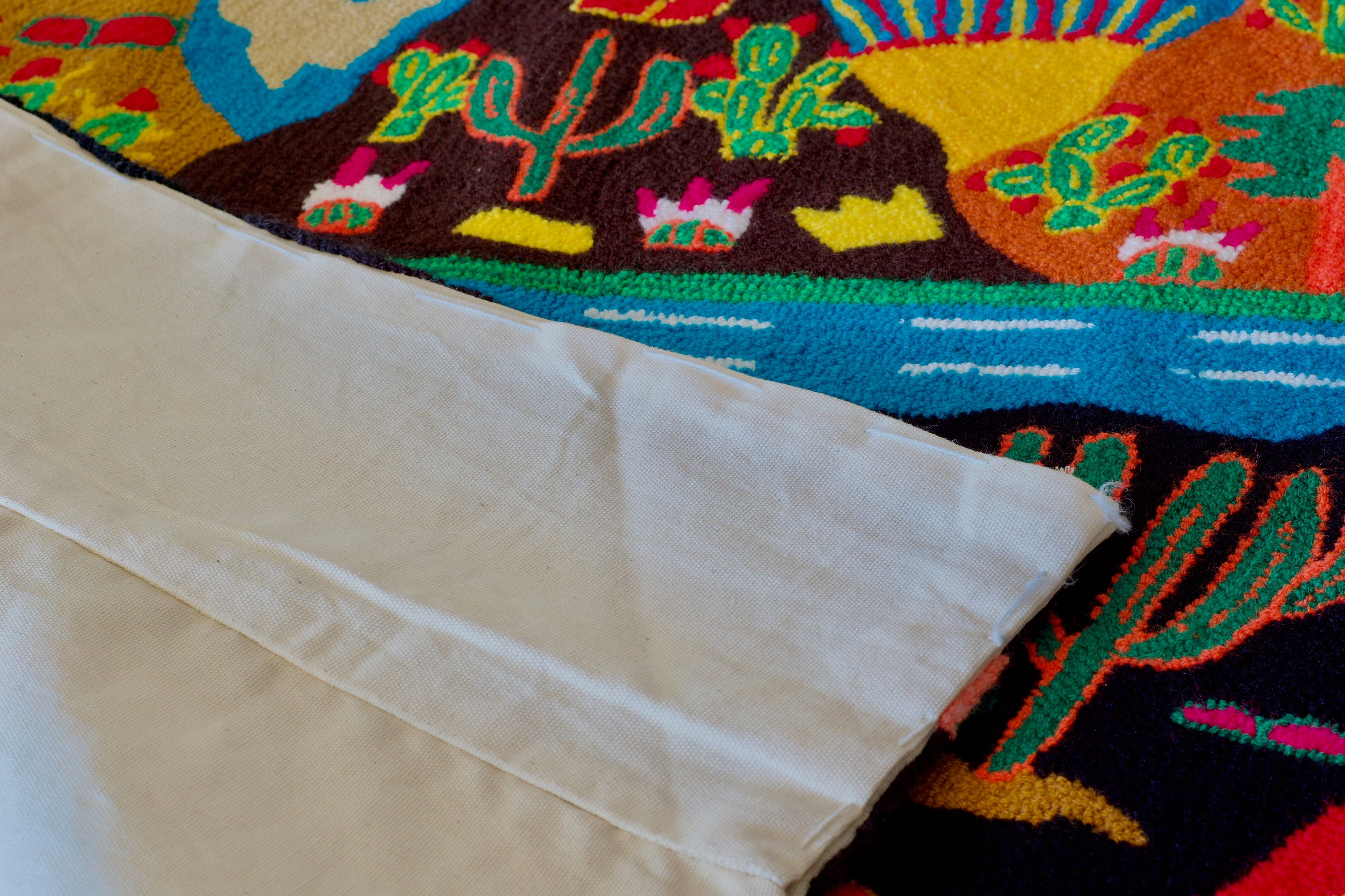 Colmbian Rug With Patterns Vintage Wayuu Tapestry: Handwoven Pictorial Rug, Indigenous Guajiro ...