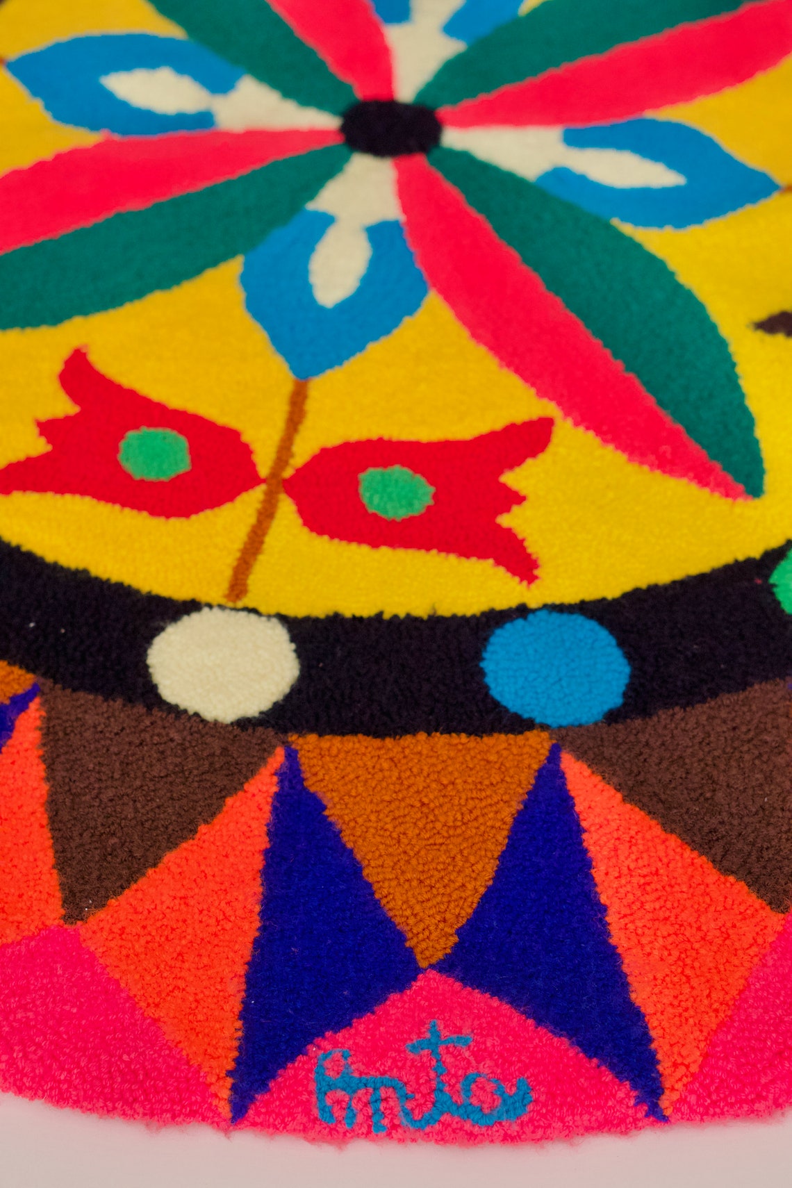 Colmbian Rug With Patterns Vintage Wayuu Wool Tapestry: Handwoven Op Art Rug, Indigenous Guajiro ...