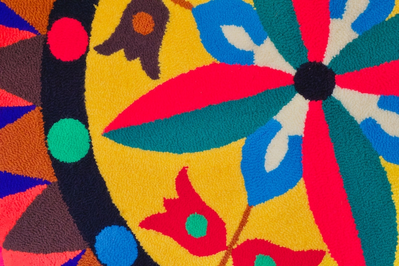 Colmbian Rug With Patterns Vintage Wayuu Wool Tapestry: Handwoven Op Art Rug, Indigenous Guajiro ...