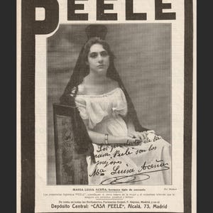 Antique Magazine Page Advertisement from Spain 1918-1919 / Original Spanish Art Nouveau / Photography / Print / Illustration / Ephemera