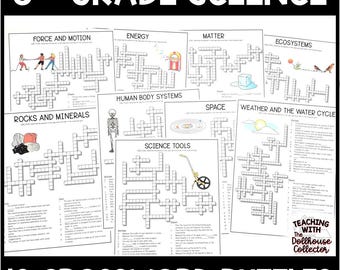 Crucigramas de ciencias / Vocabulario científico de quinto grado