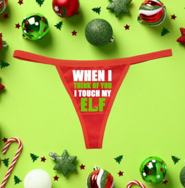 When I Think About You I Touch My Elf Shortie Panties Christmas  Hipsterpanties Sexy Slutty Funny Underwear Lingerie Boy Shorts -   Finland