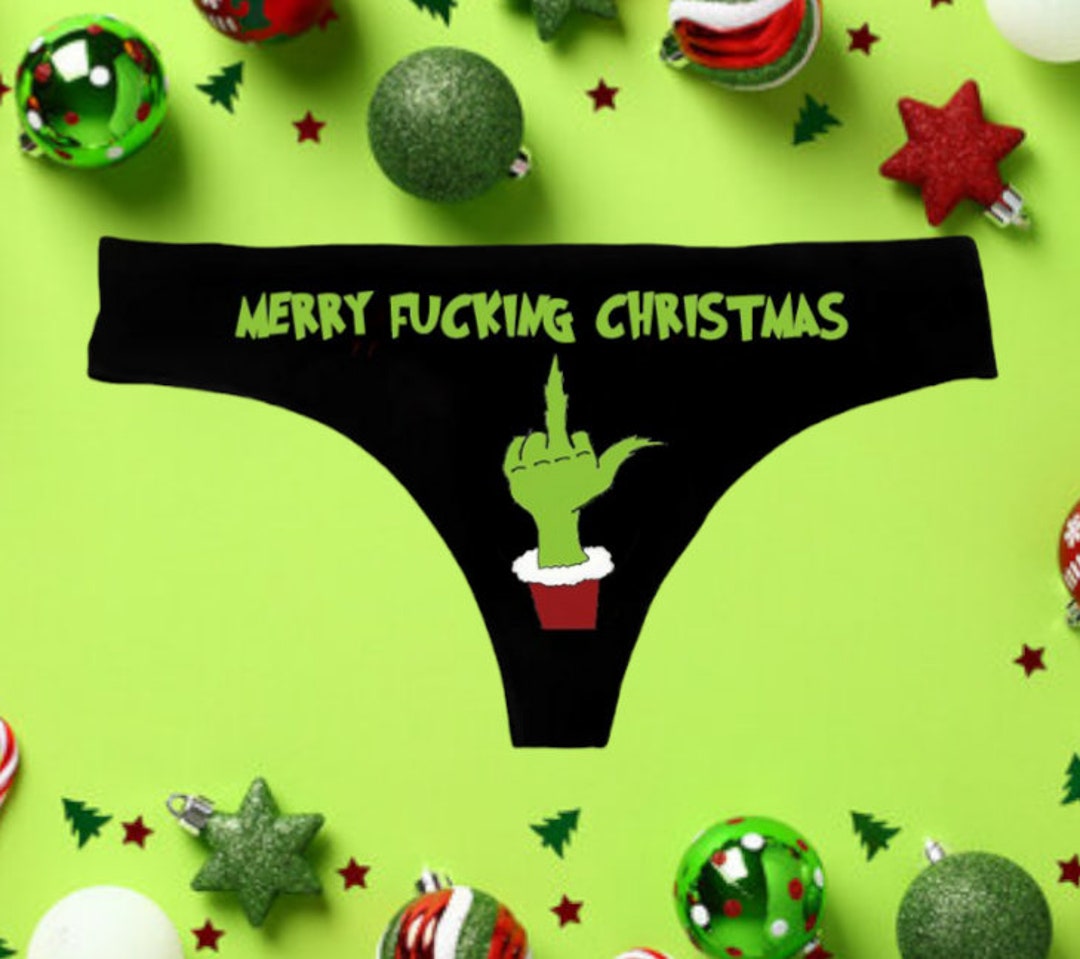 Grinch Thong Grinch Underwear Grinch Panties Christmas Thong Etsy