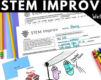Winter or Christmas STEM Activity Download | Stem IMPROV | Homeschool | Printables | Homeschool Stem | Stem Kids | Stem Activity Cards