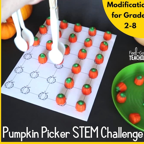 Pumpkin Picker Fall or Thanksgiving STEM Challenge Activity Download | Homeschool | STEM Activities | STEAM | Stem Kids | Stem for home