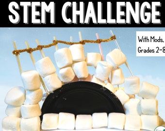Winter or Christmas STEM Challenge Activity Download | Frozen Fortress Stem | Homeschool | STEM Activities | STEAM | Stem Kids | Engineering