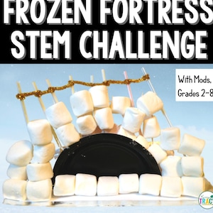 Winter or Christmas STEM Challenge Activity Download | Frozen Fortress Stem | Homeschool | STEM Activities | STEAM | Stem Kids | Engineering