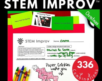 Christmas STEM Challenge Activity Download | Stem IMPROV | Homeschool | Printables | Homeschool Stem | Stem Kids | Stem Activity Cards