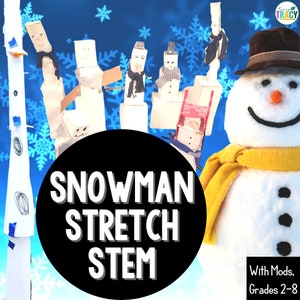 Winter STEM Challenge Activity Download | Christmas Stem | Snowman Stem | Homeschool | Science Activity | STEM for Home | STEM Kids