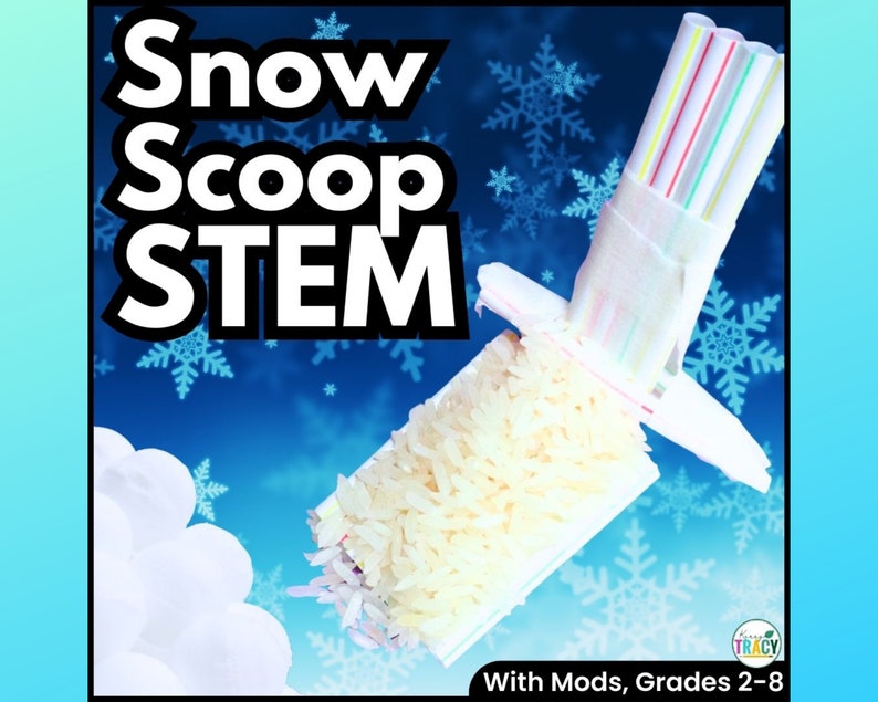 Winter or Christmas STEM Challenge Activity Download Snow Scoop Homeschool STEM Activities STEAM Stem Kids Stem for home image 1