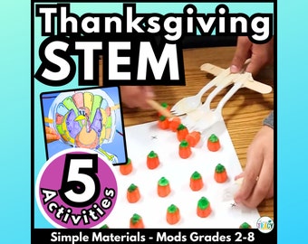 5 Thanksgiving or Fall STEM Challenge Activity Downloads | Fall STEM Activities | Homeschool | Stem Challenges | STEAM | November Stem