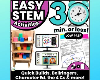 Quick STEM Challenges Bundle: Low Prep Activities, Homeschool & Classroom (Digital Download)