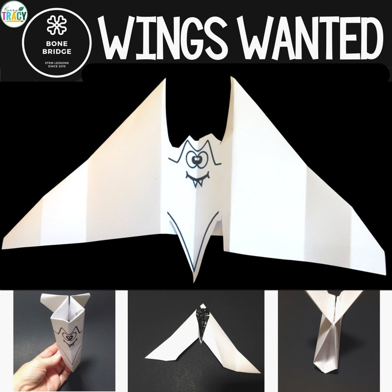 Bat Wings Wanted Halloween STEM Challenge Activity Download Homeschool Science Activity image 1